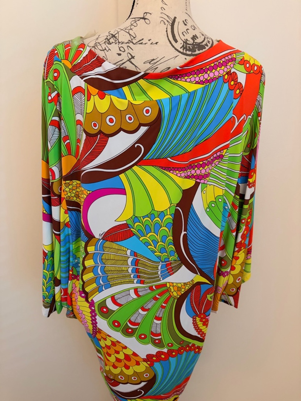 Trina Turk Multicolor V‑Neck Abstract Print Tunic/Swimcover - Picture 3 of 5
